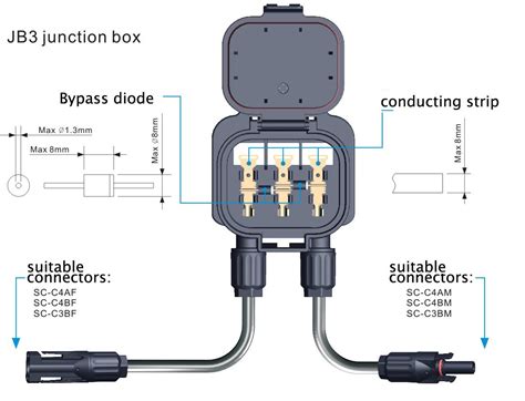 solar panel junction box parts|solar panel roof junction box.